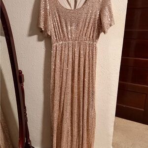 Baltic Born Sequin Dress in Rose Gold Tone